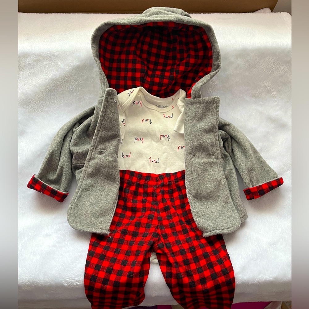 Buffalo plaid matching set